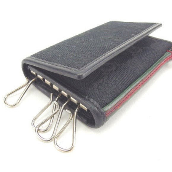 Gucci | Accessories | Gucci Key Holder Key Case Gg Black  Gucci Key holder Key case GG Black Green Woman Authentic Used Y4021